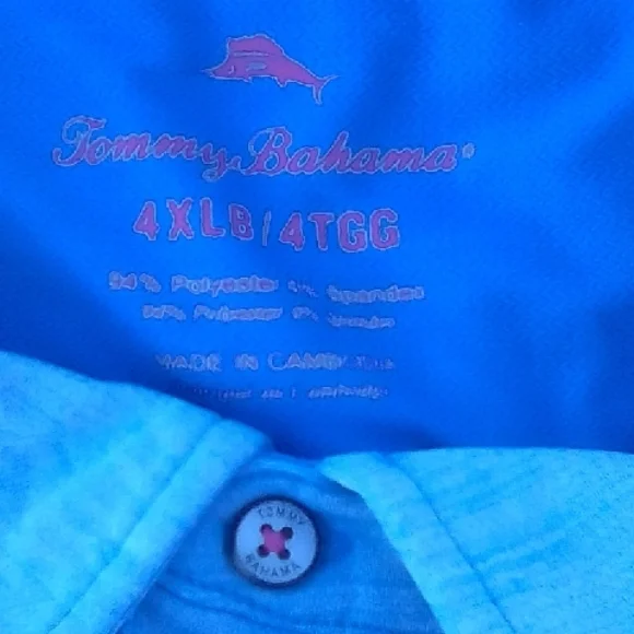 4XLT Tommy Bahama Light Blue Polo Shirt - Picture 11 of 12